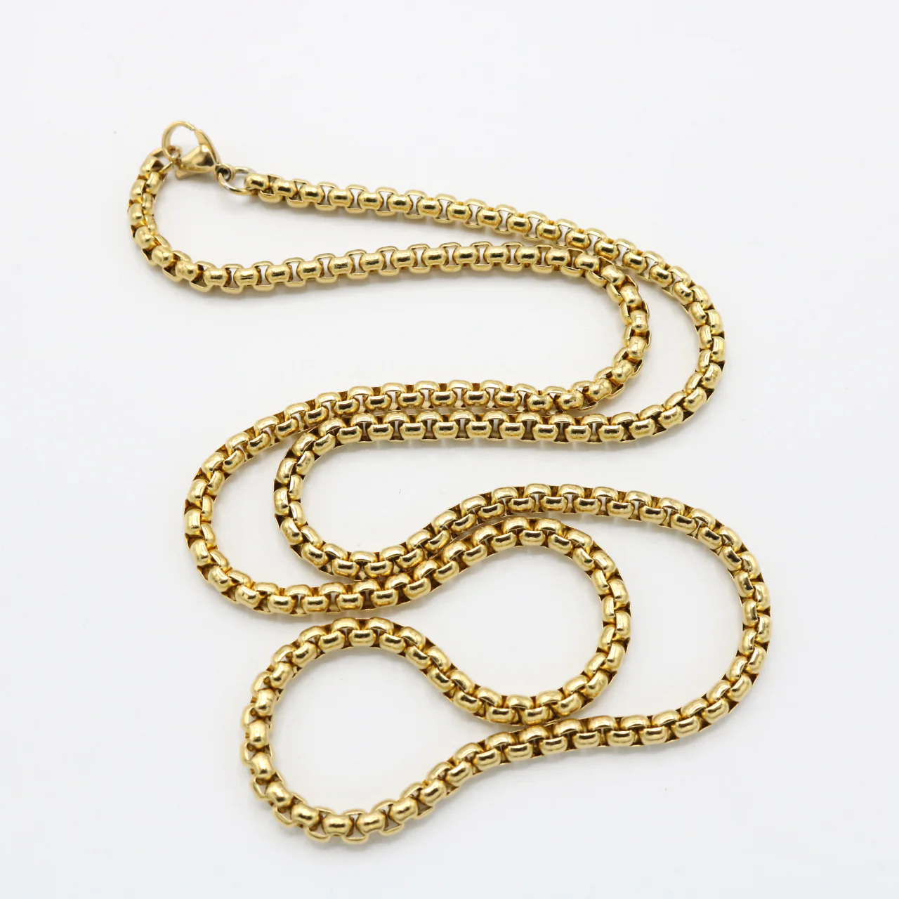 3mm Round Box Chain - Gold - Image 3