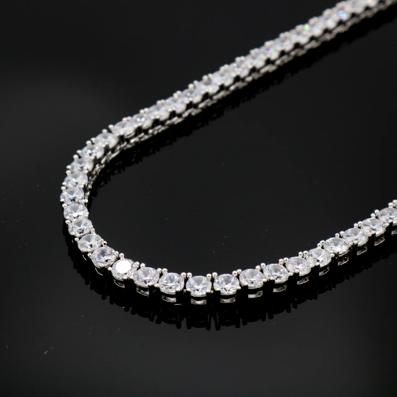 4mm Tennis Chain - White Gold - Image 4