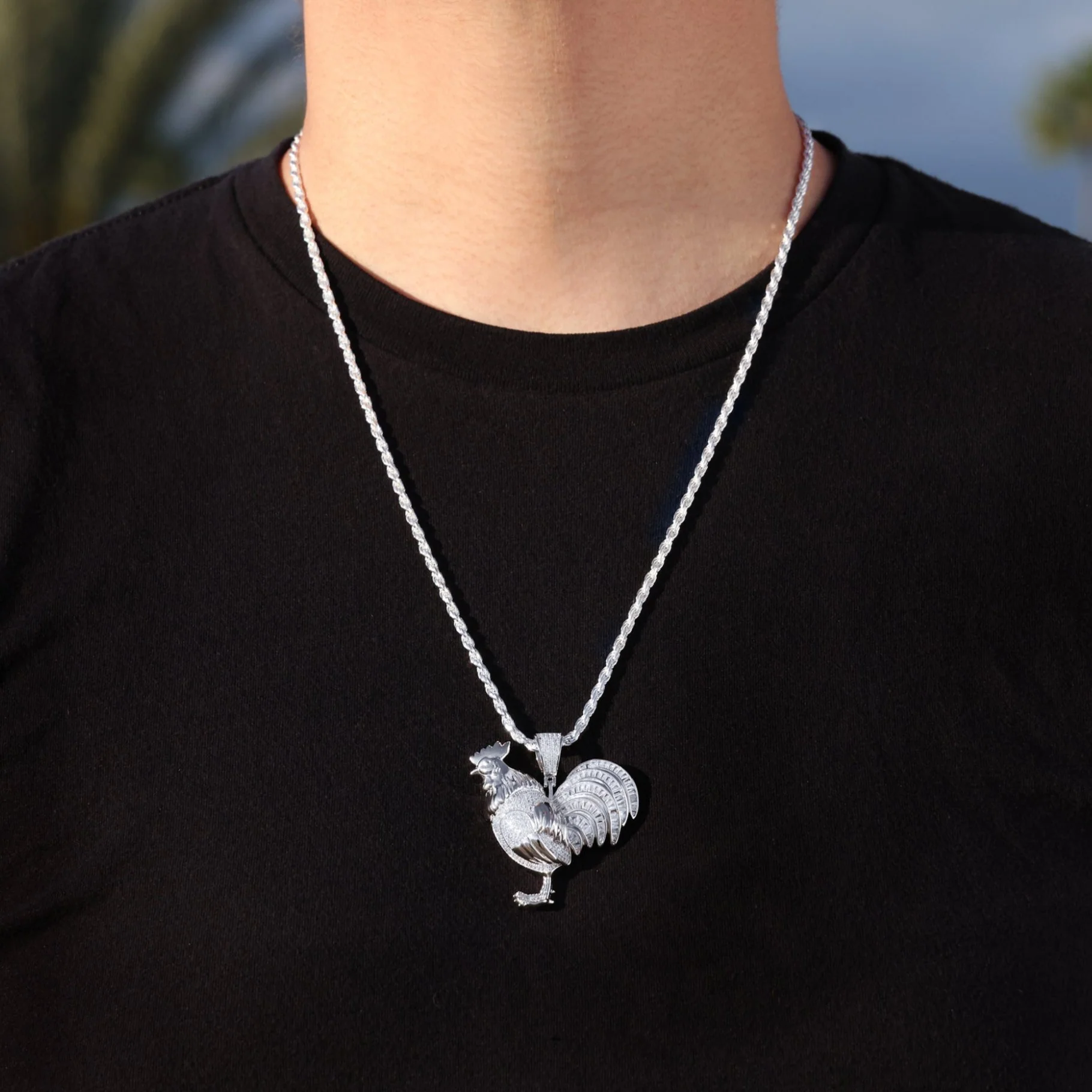 Iced Out Gallo Pendant - 925 Silver - Image 3