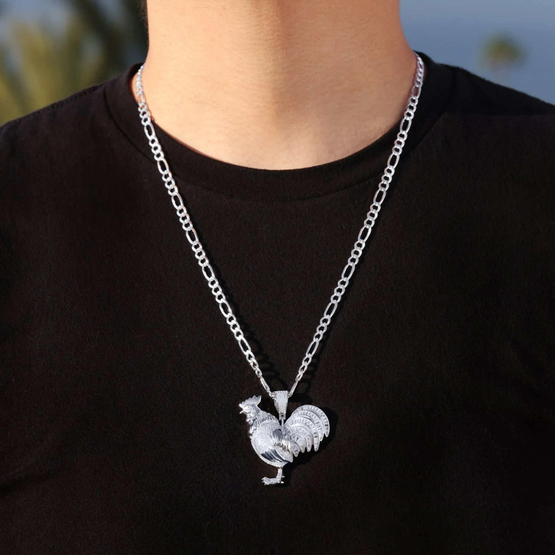 Iced Out Gallo Pendant - 925 Silver - Image 4