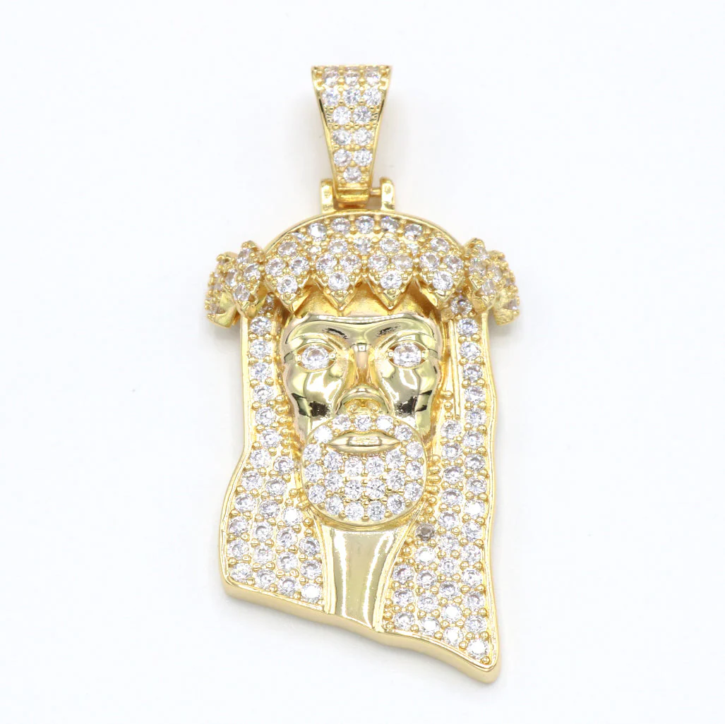 Jesus Head Pendant - Gold - Image 3