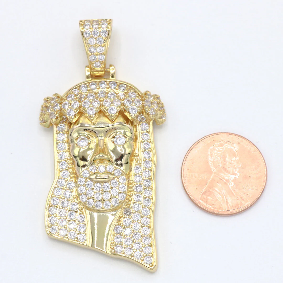 Jesus Head Pendant - Gold - Image 4