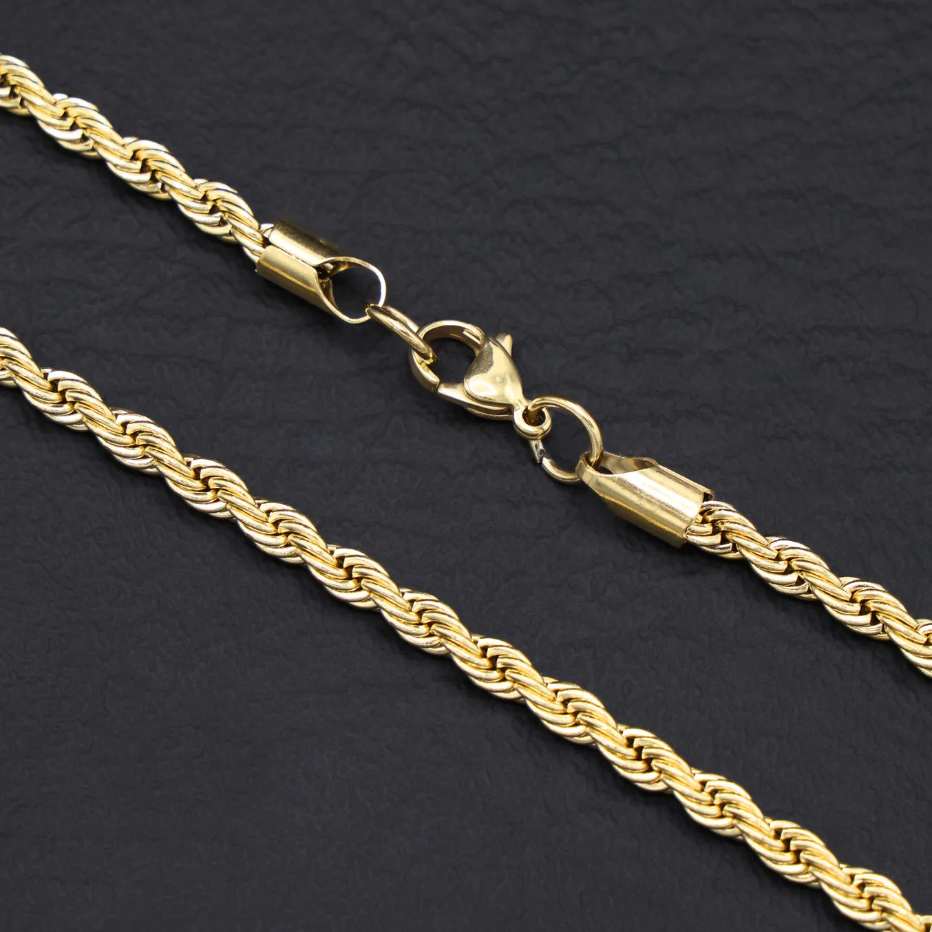 3mm Rope Chain - Gold - Image 3