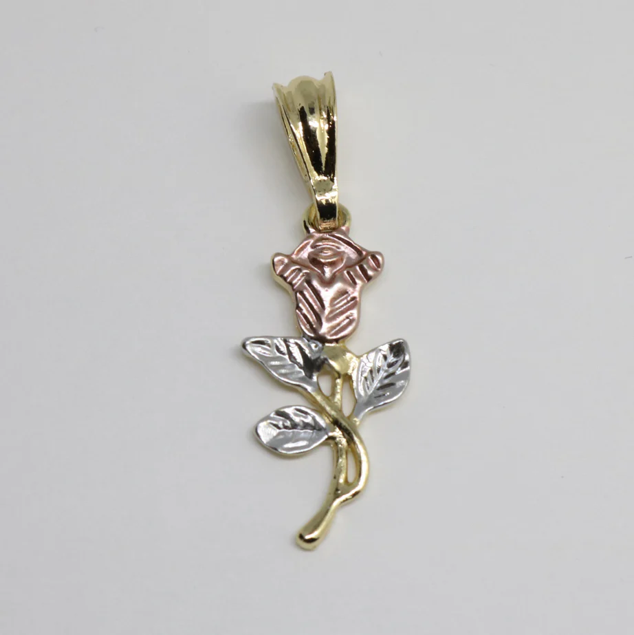 Rose 3 Tone Necklace - Gold - Image 3