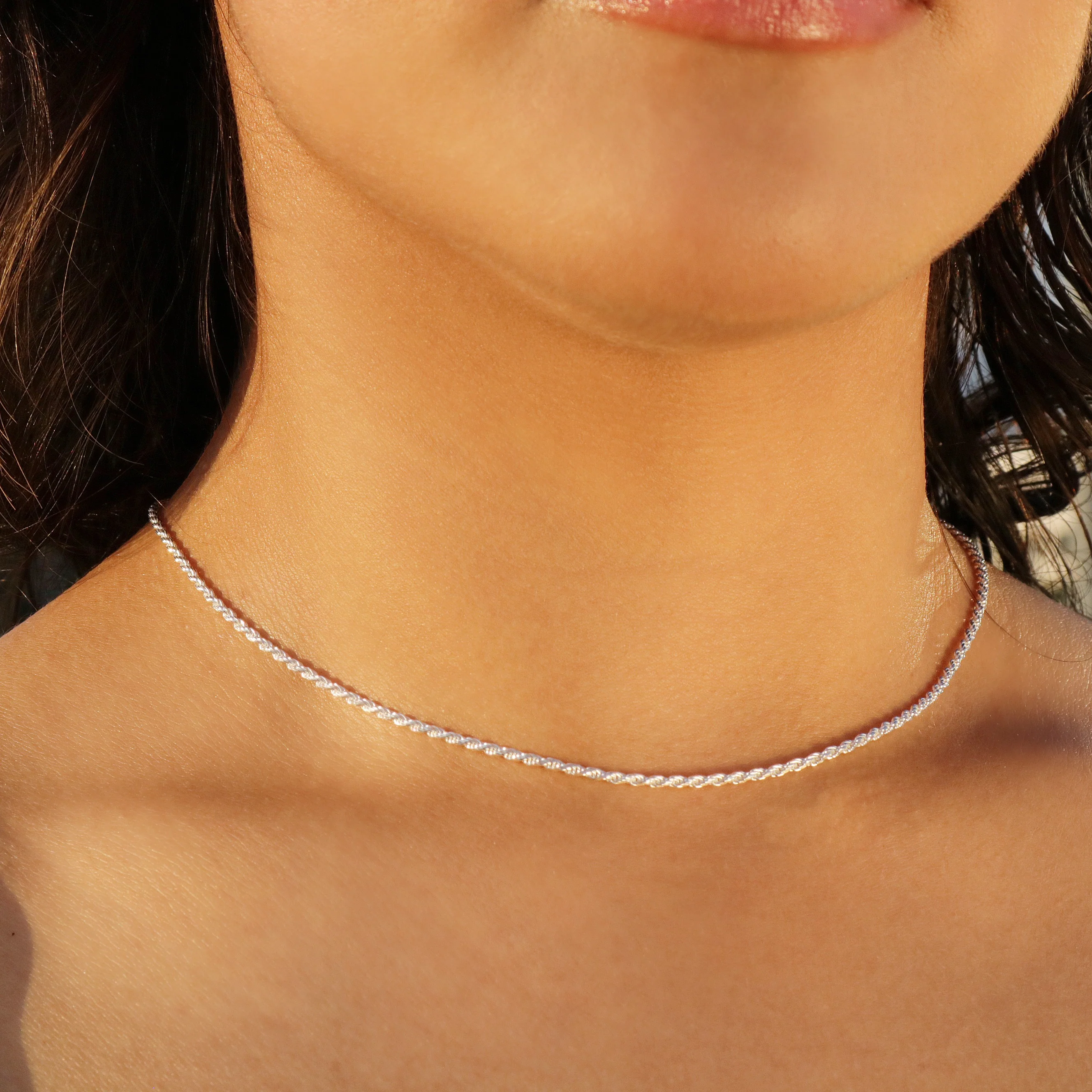 1.7mm Rope Necklace - 925 Silver - Image 3
