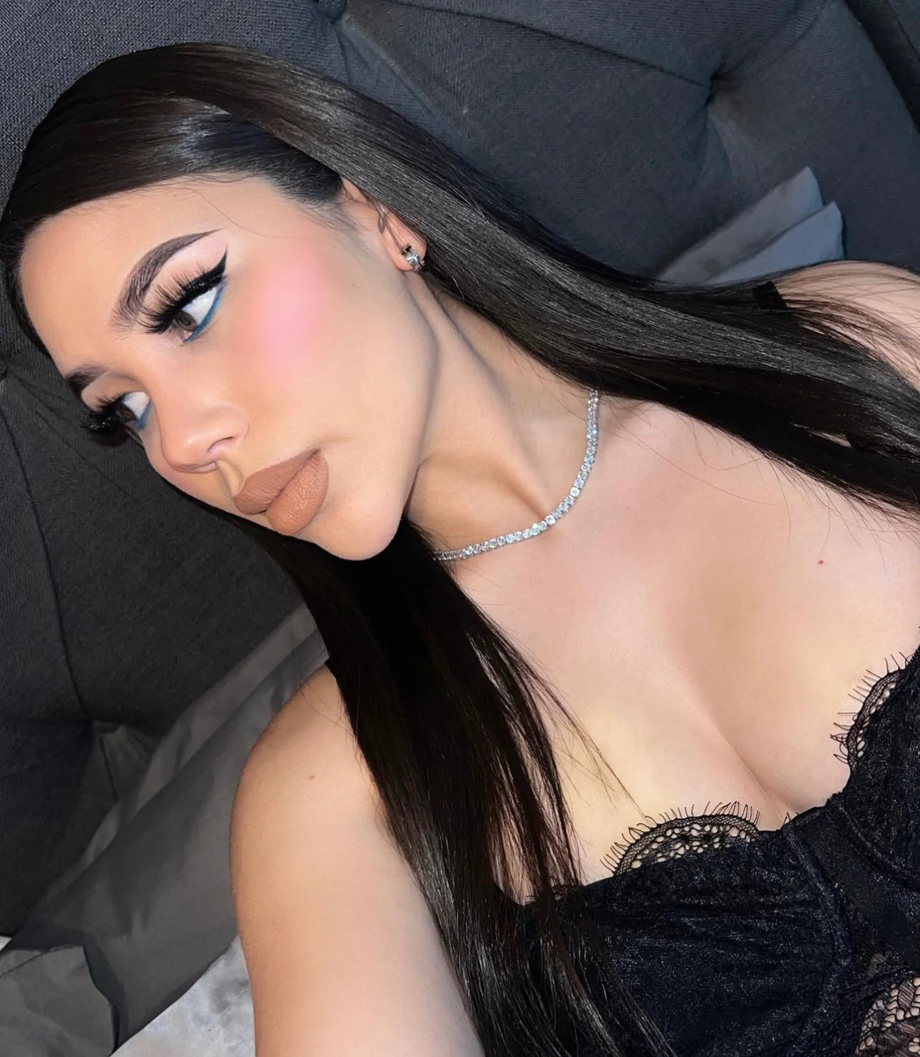 4mm Tennis Necklace - White Gold - Image 4