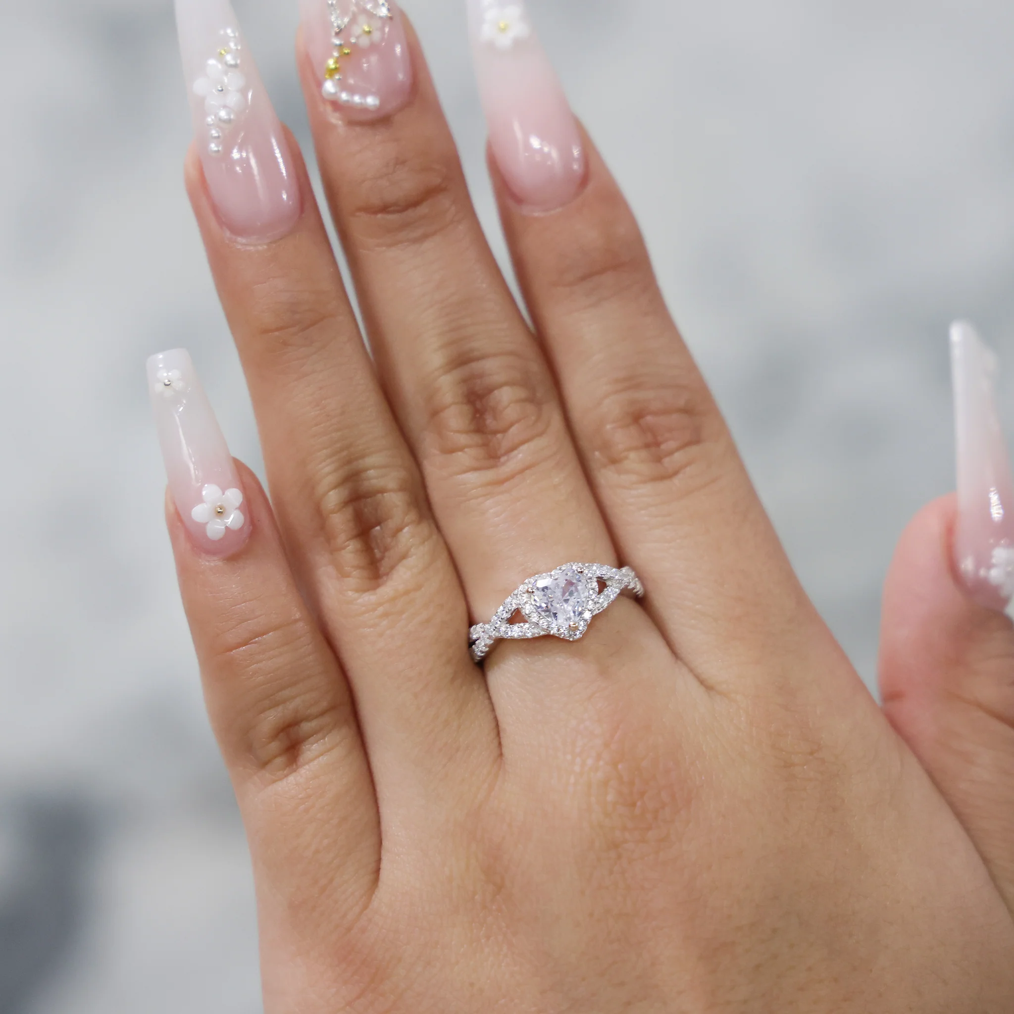 Heart Infinity CZ Diamond Ring - 925 Silver - Image 3